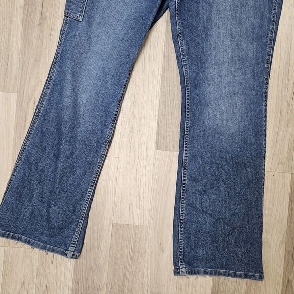 Ariat Mens Blue Mid Rise Rebar Bootcut Jeans Size 34 - Picture 4 of 16